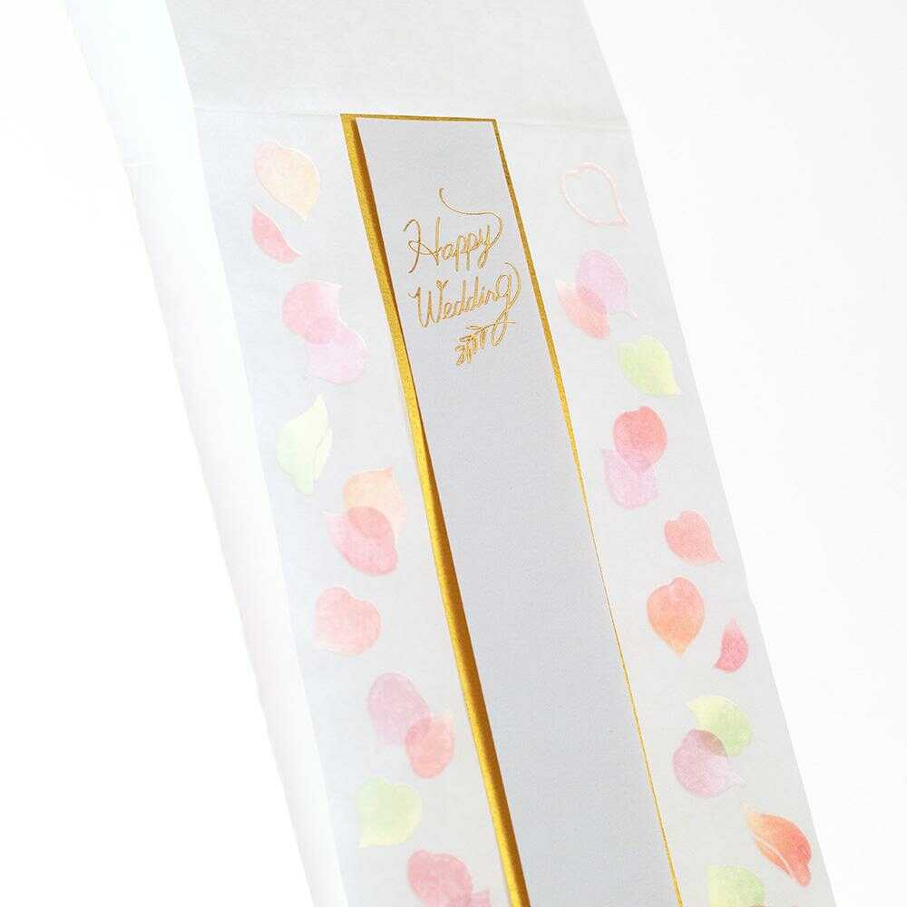 ミドリ 金封 結婚祝 透かし 花びら柄 1枚入(中袋付)