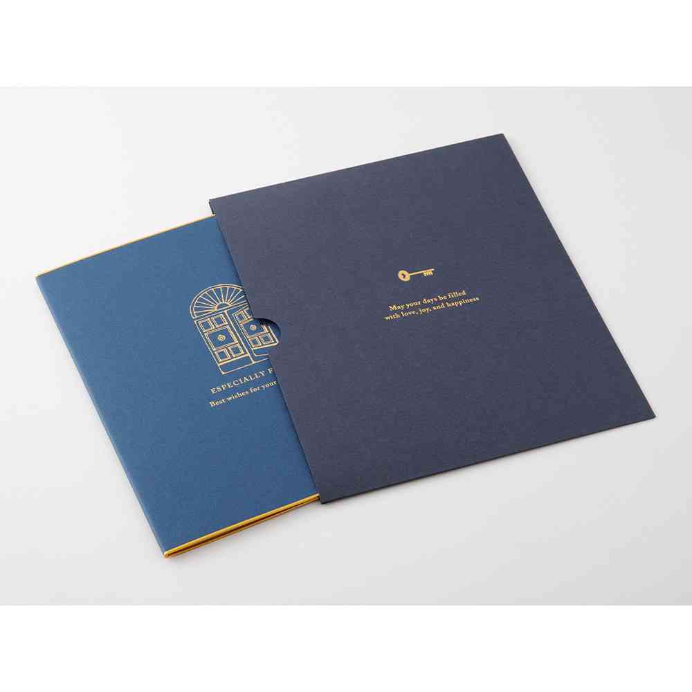 ミドリ カラー色紙 シール・スリーブケース付 扉 紺 1個