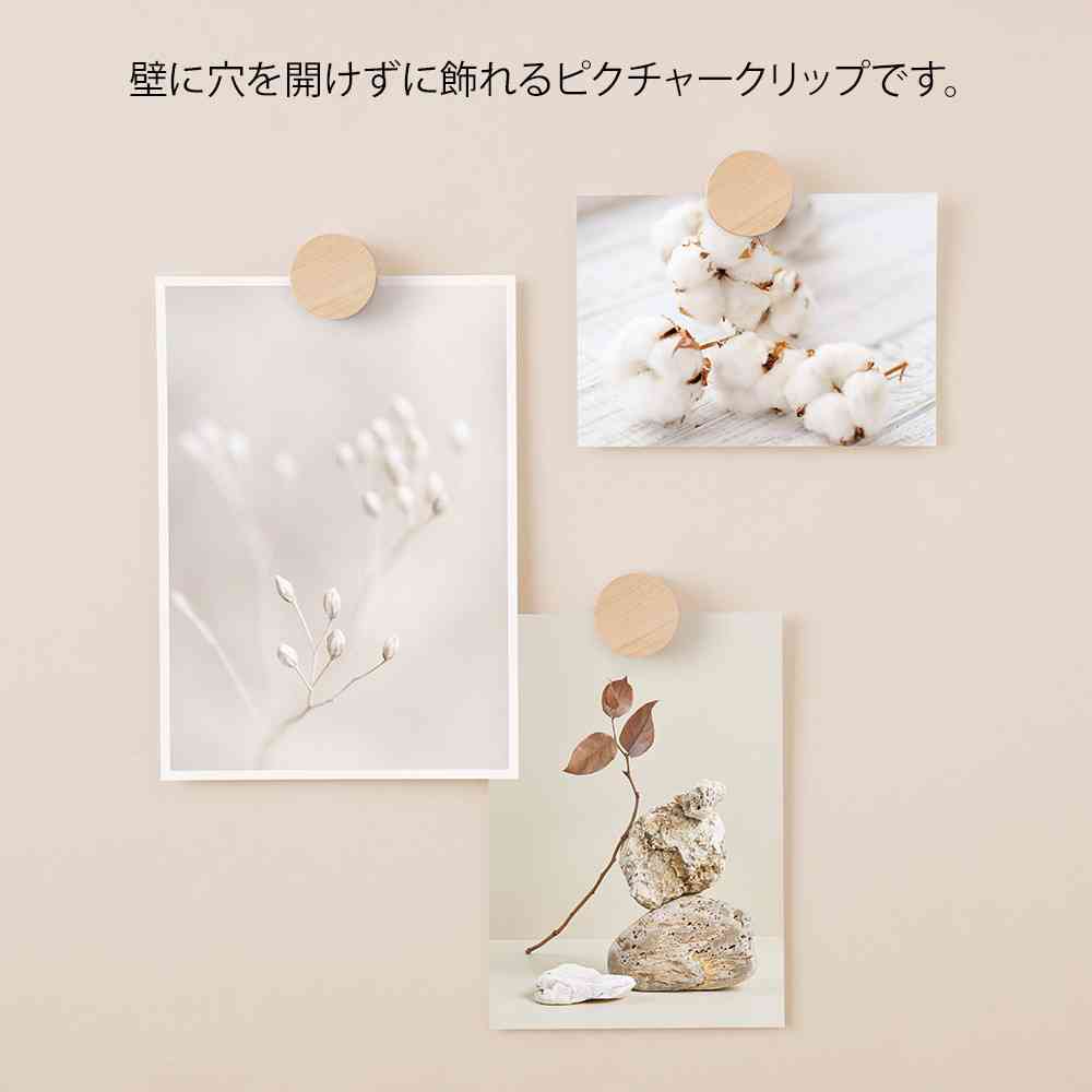 ミドリ ピクチャークリップ 木製 ナチュラル 1パック