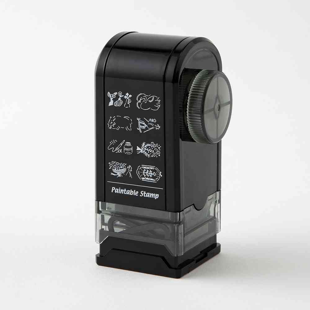 ミドリ スタンプ 回転印 ダイヤル アンティーク柄 1個