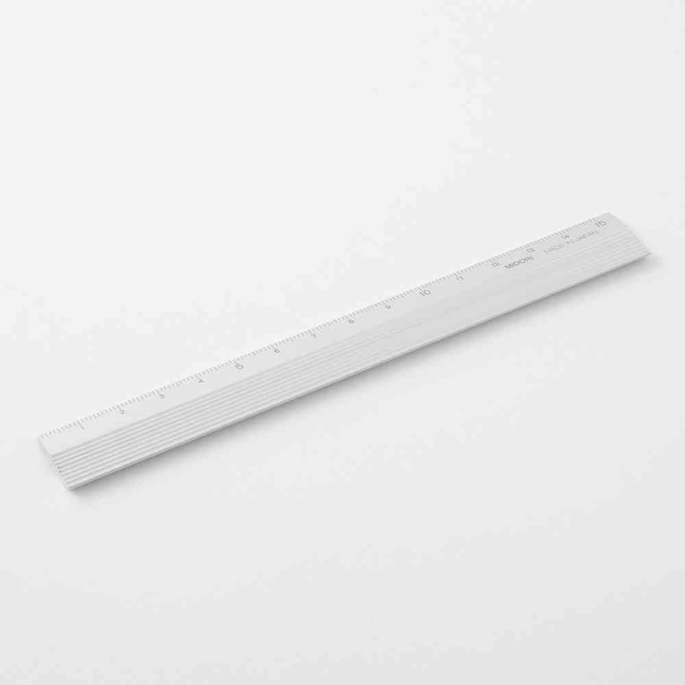 ミドリ アルミ 定規<15cm> シルバー 1個