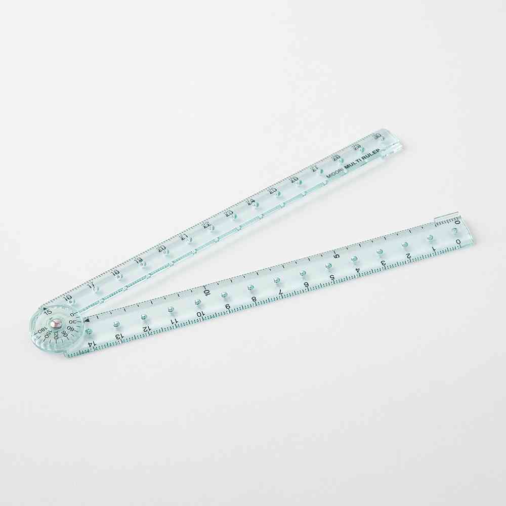 ミドリ マルチ定規<30cm> 青A 1個