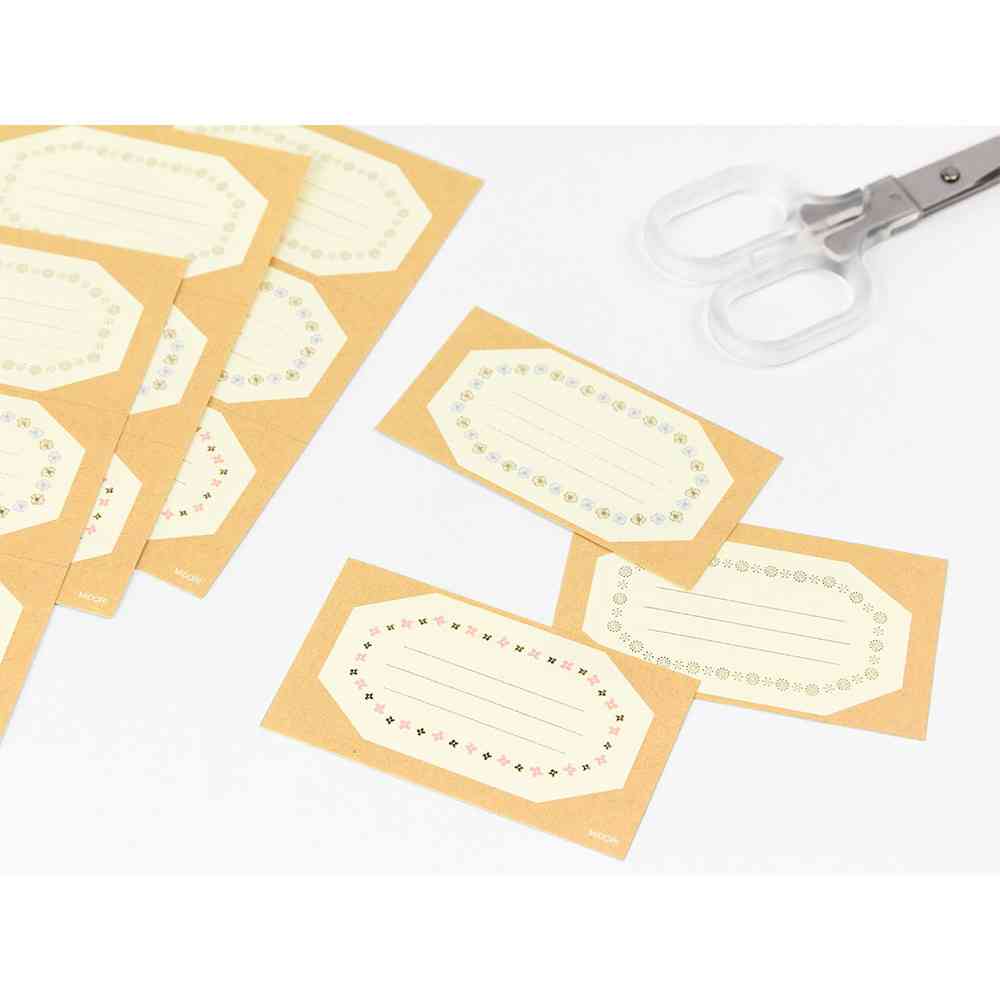 ミドリ シール2441 PCM ラベル フレーム柄 12枚入(3柄×4枚)