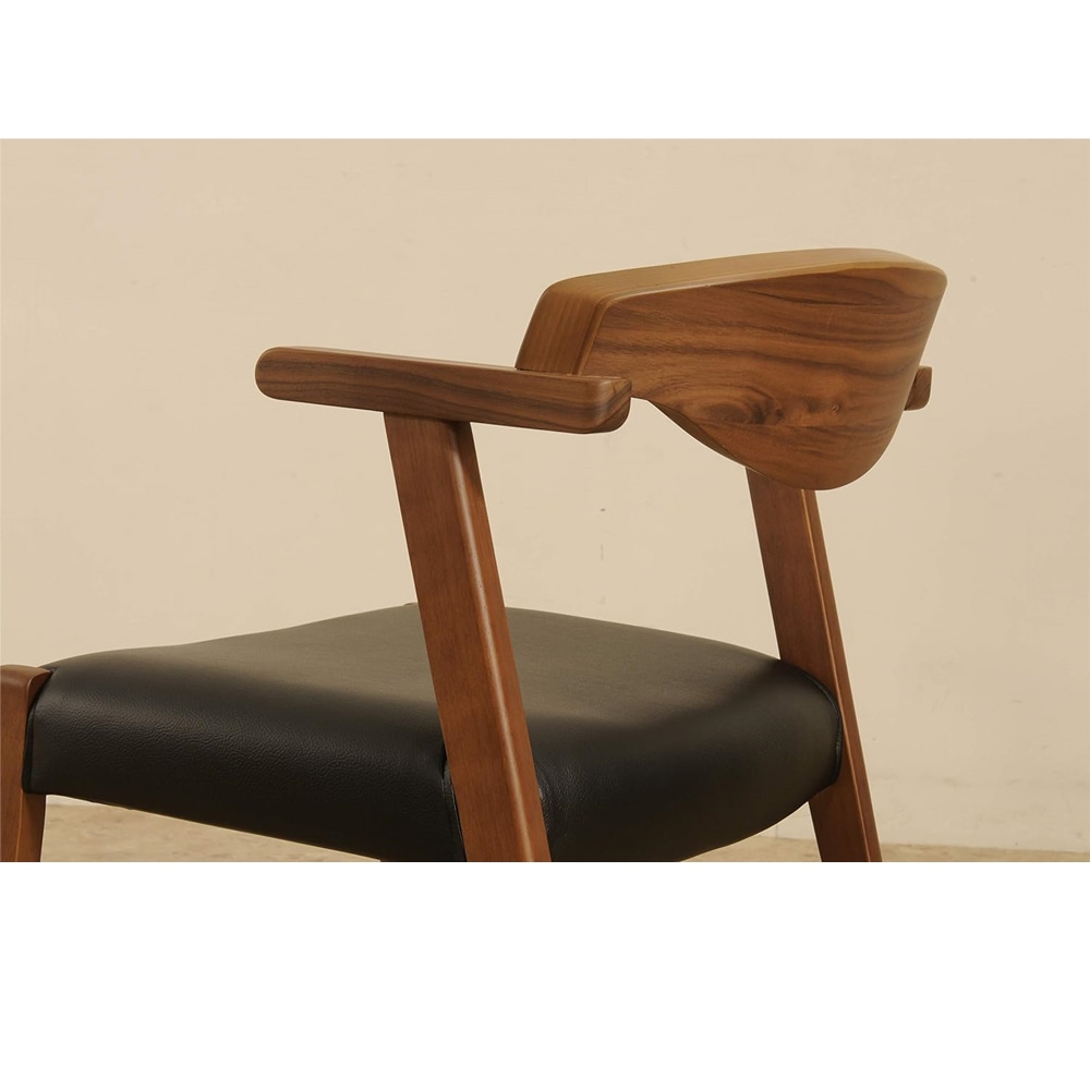 ダイニングチェア Moana セミアーム WAL/BK 【直送品】 返品・キャンセル・他商品と同時購入は不可