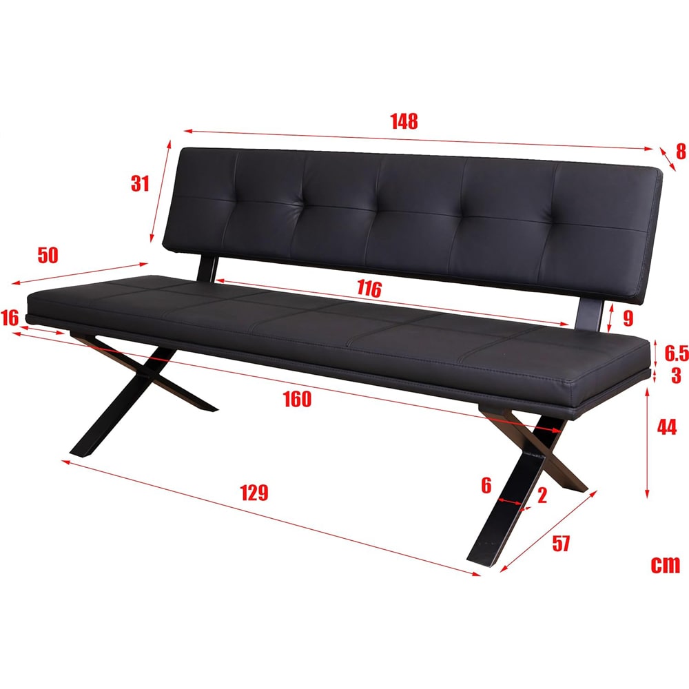 ダイニングベンチ Brescia PVC 背付 ホワイト メーカー直送 ▼返品・キャンセル不可【他商品との同時購入不可】