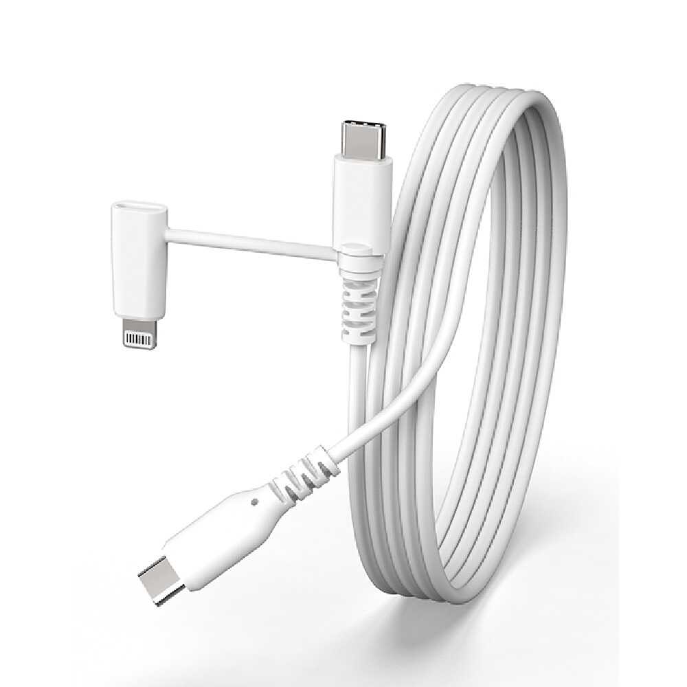 カシムラ LN変換コネクタ付 C-Cケーブル 1.2m WH AJ676 ホワイト