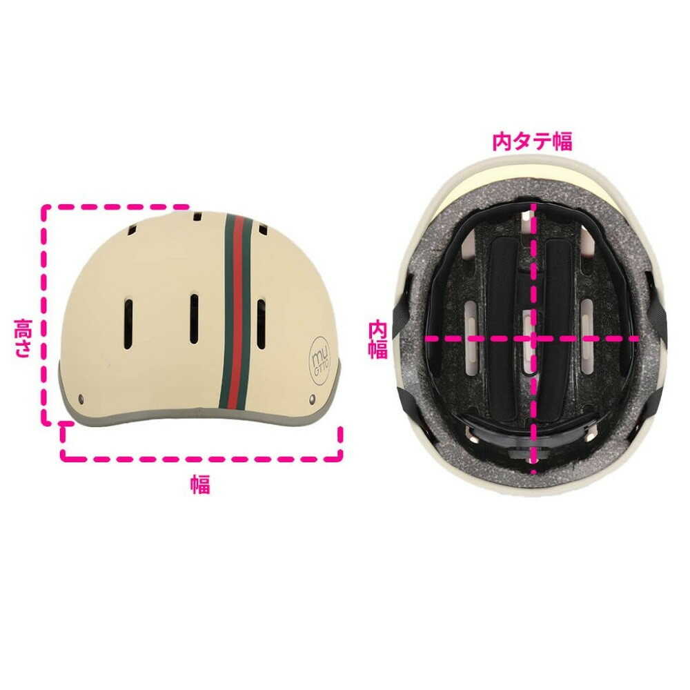 石野商会 ハードシェルサイクルヘルメット muGHETTO ISN11303LINE ライン