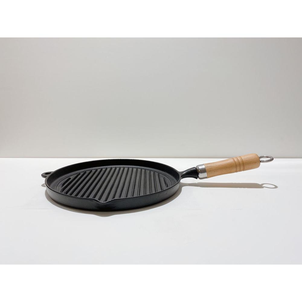 南部鉄器 グリルパン(木柄付) 23029 メーカー直送 ▼返品・キャンセル不可【他商品との同時購入不可】