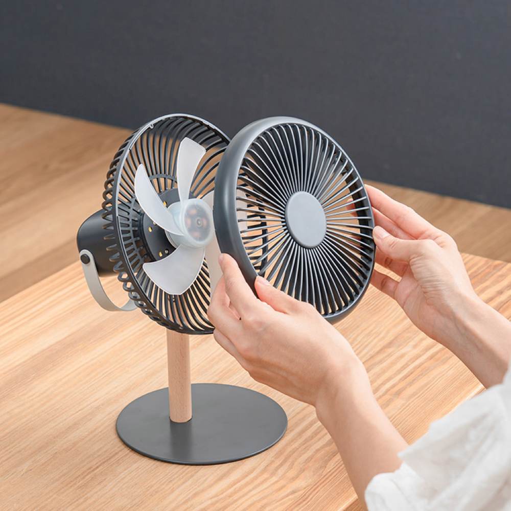 ミニリビングファンLEDライト付 グレー PBAF003-DG メーカー直送▼返品・キャンセル不可【他商品との同時購入不可】