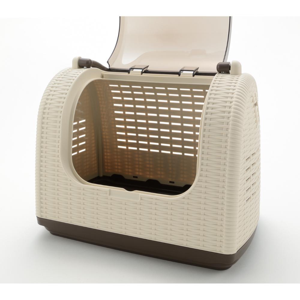 ラタンキャリー アイボリー メーカー直送▼返品・キャンセル不可【他商品との同時購入不可】