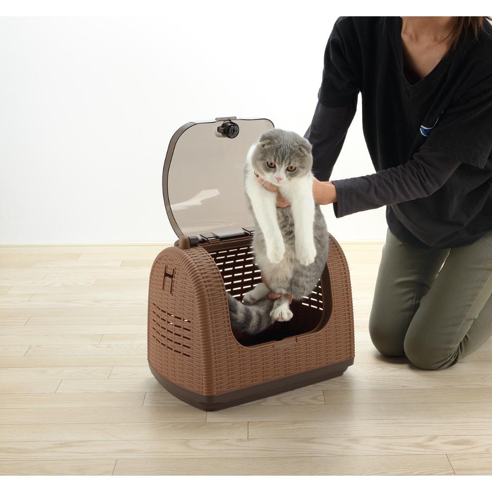 ラタンキャリー ブラウン メーカー直送▼返品・キャンセル不可【他商品との同時購入不可】