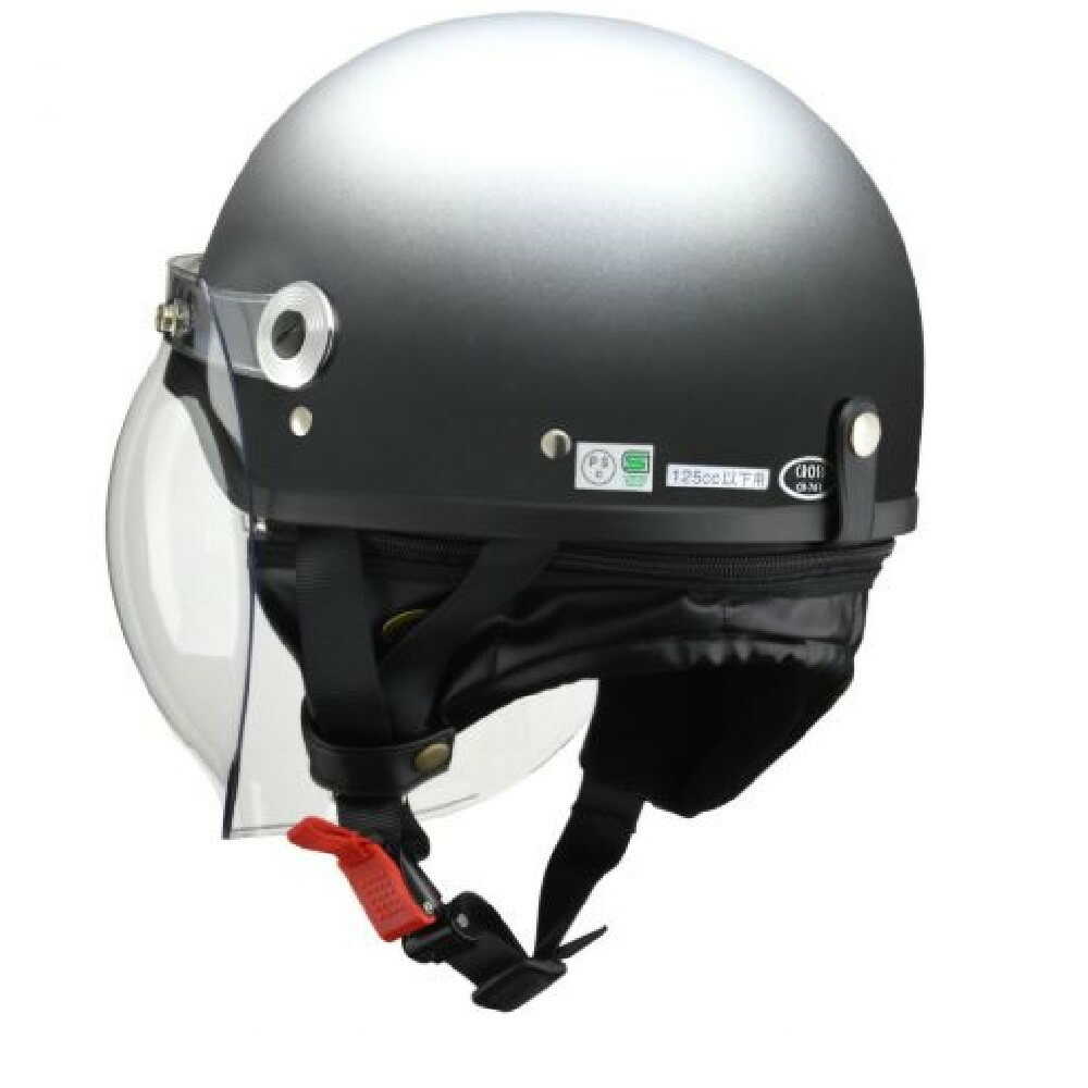 リ-ド工業 バブルシ-ルド付ハーフヘルメット マットガンメタリック LL CR761MATGMLL マットガンメタ(シールド:クリア)