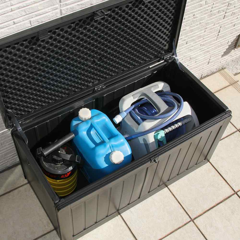 (メーカー直送) 収納ボックスベンチ ブラック 190L NT5395FJBK2S (38285) 不二貿易