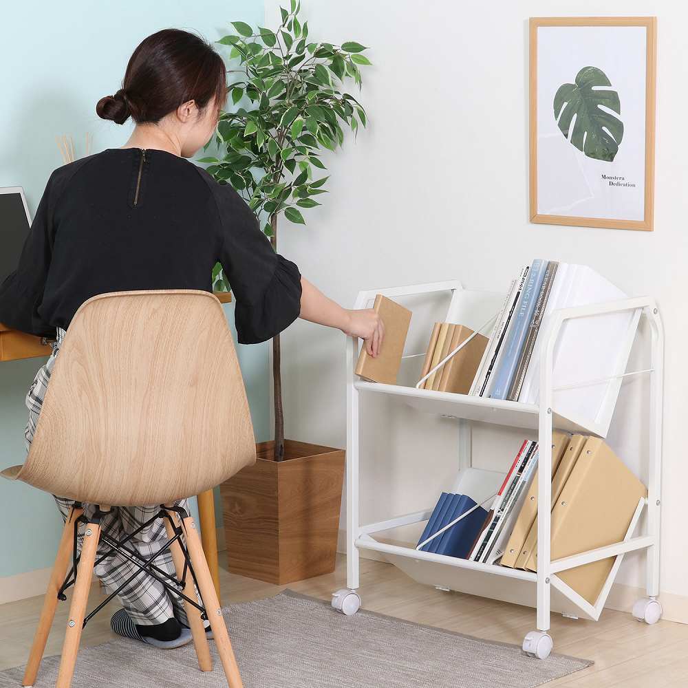 ファイルワゴン2段 83983 メーカー直送 ▼返品・キャンセル不可【他商品との同時購入不可】