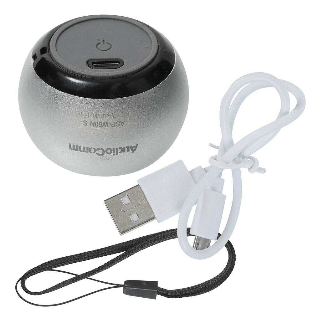 オーム電機 ワイヤレスミニスピーカー 1台 シルバー