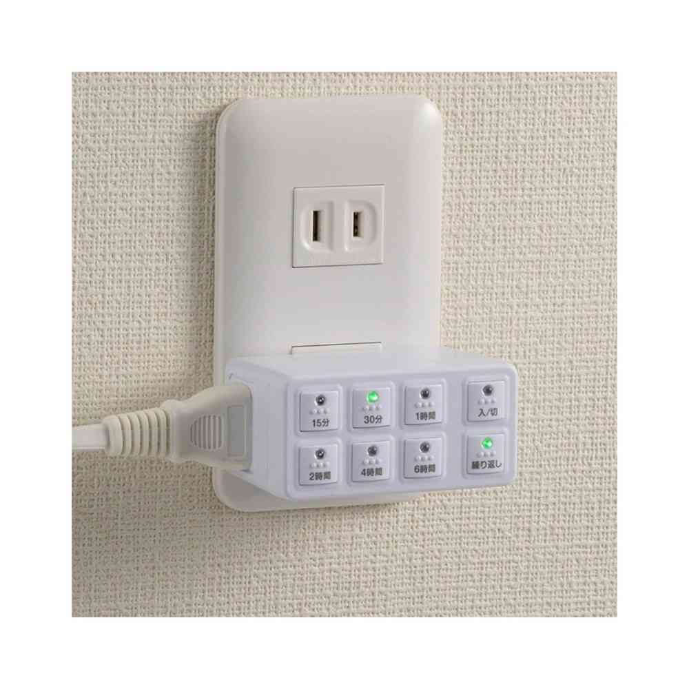 オーム電機 ボタン式デジタルタイマー ホワイト