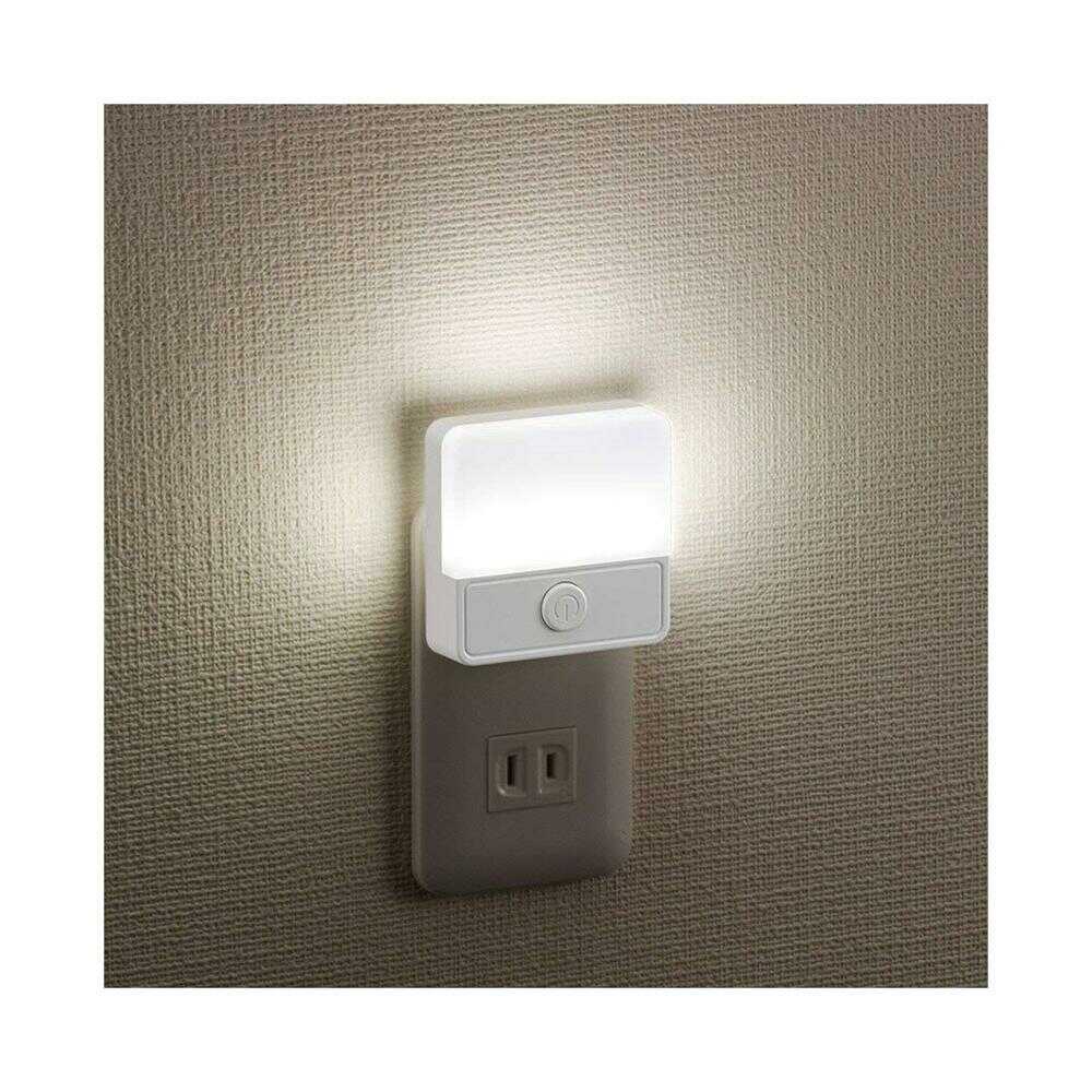 オーム電機 LEDスイッチ式ナイトライト ホワイト