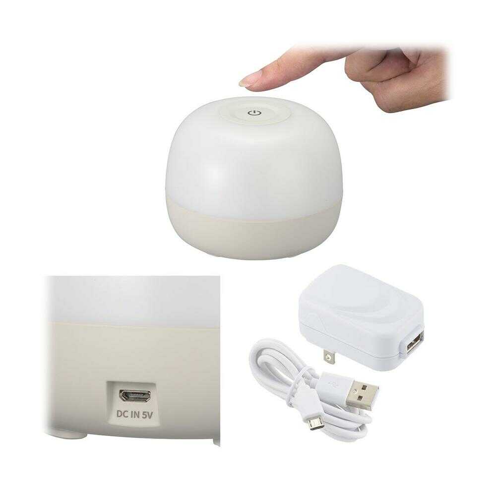 オーム電機 LEDタッチライト 2段階調光 1個 ホワイト