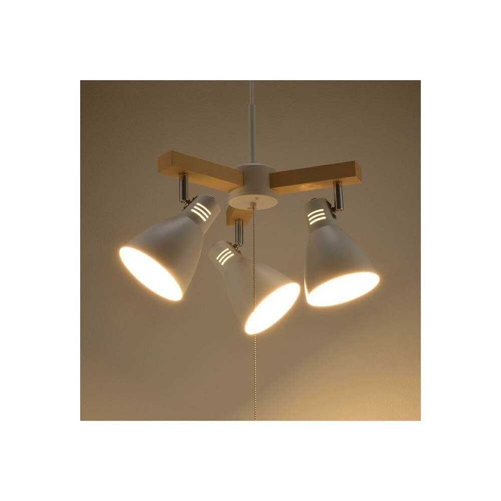 オーム電機 3灯ペンダントライト ホワイト ホワイト