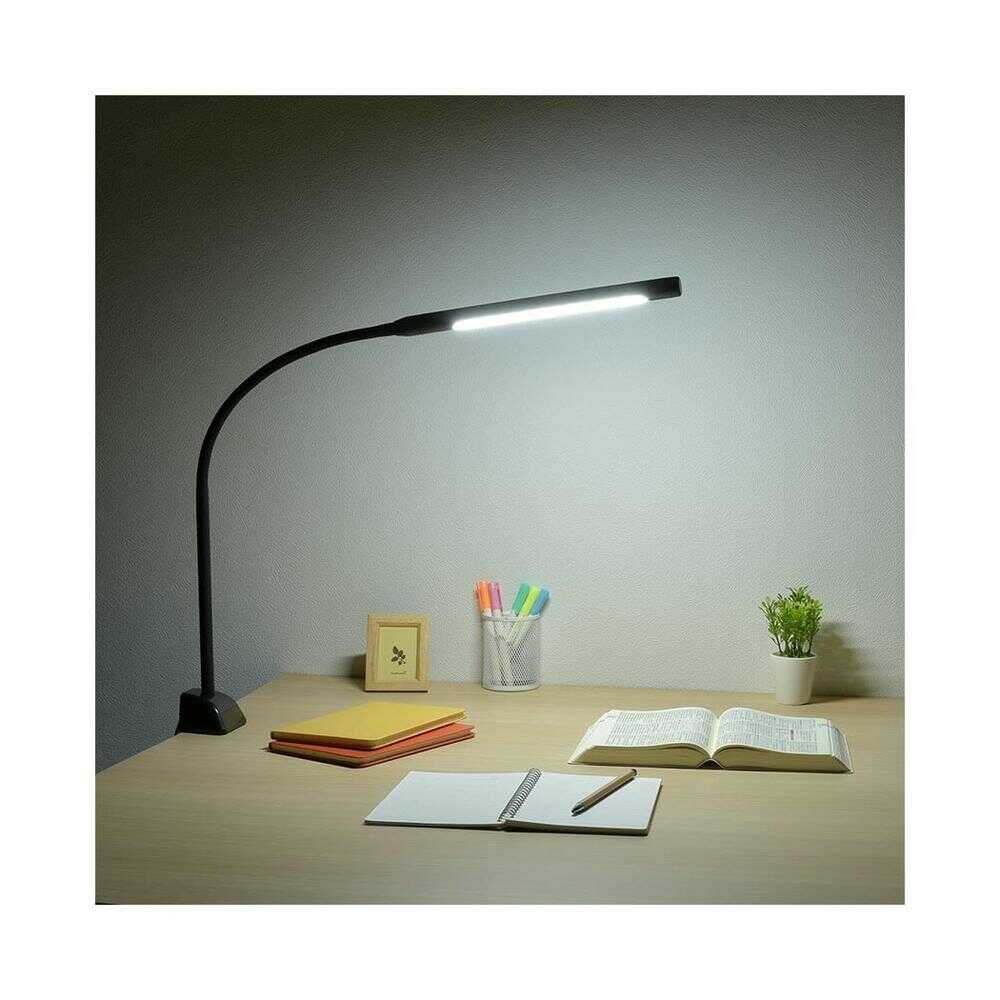 オーム電機 LEDクランプライト 3段階調光 ブラック ブラック