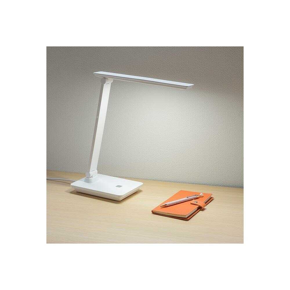 オーム電機 LEDデスクランプ 600lm ホワイト ホワイト