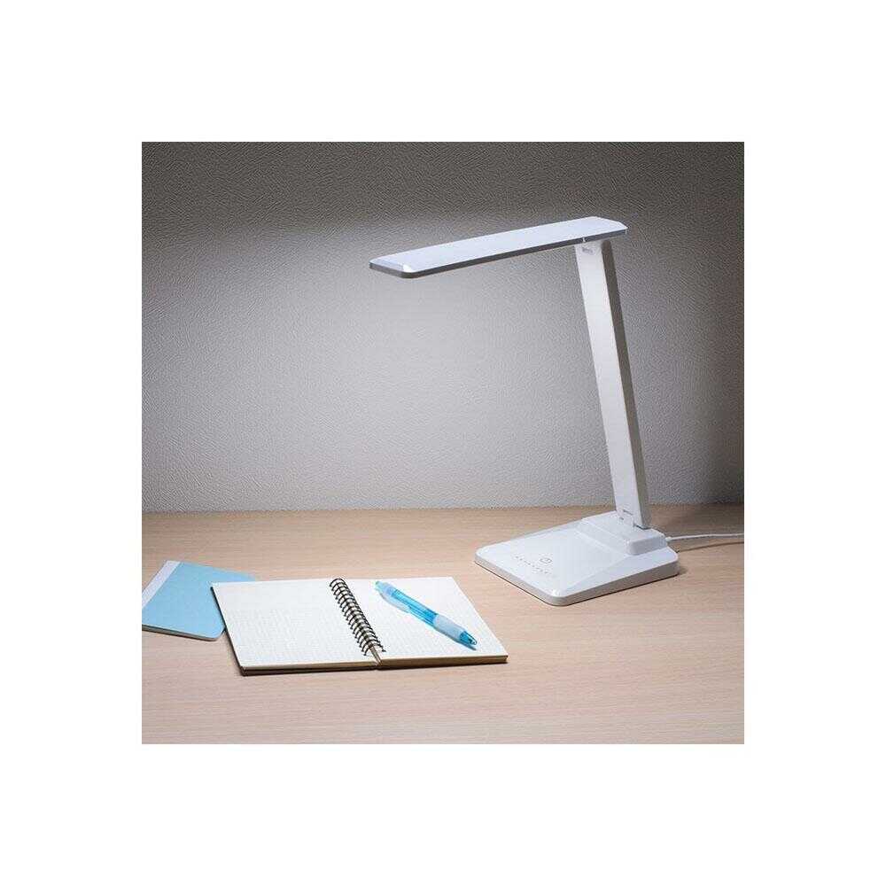 オーム電機 LEDデスクランプ タッチ式センサー ホワイト