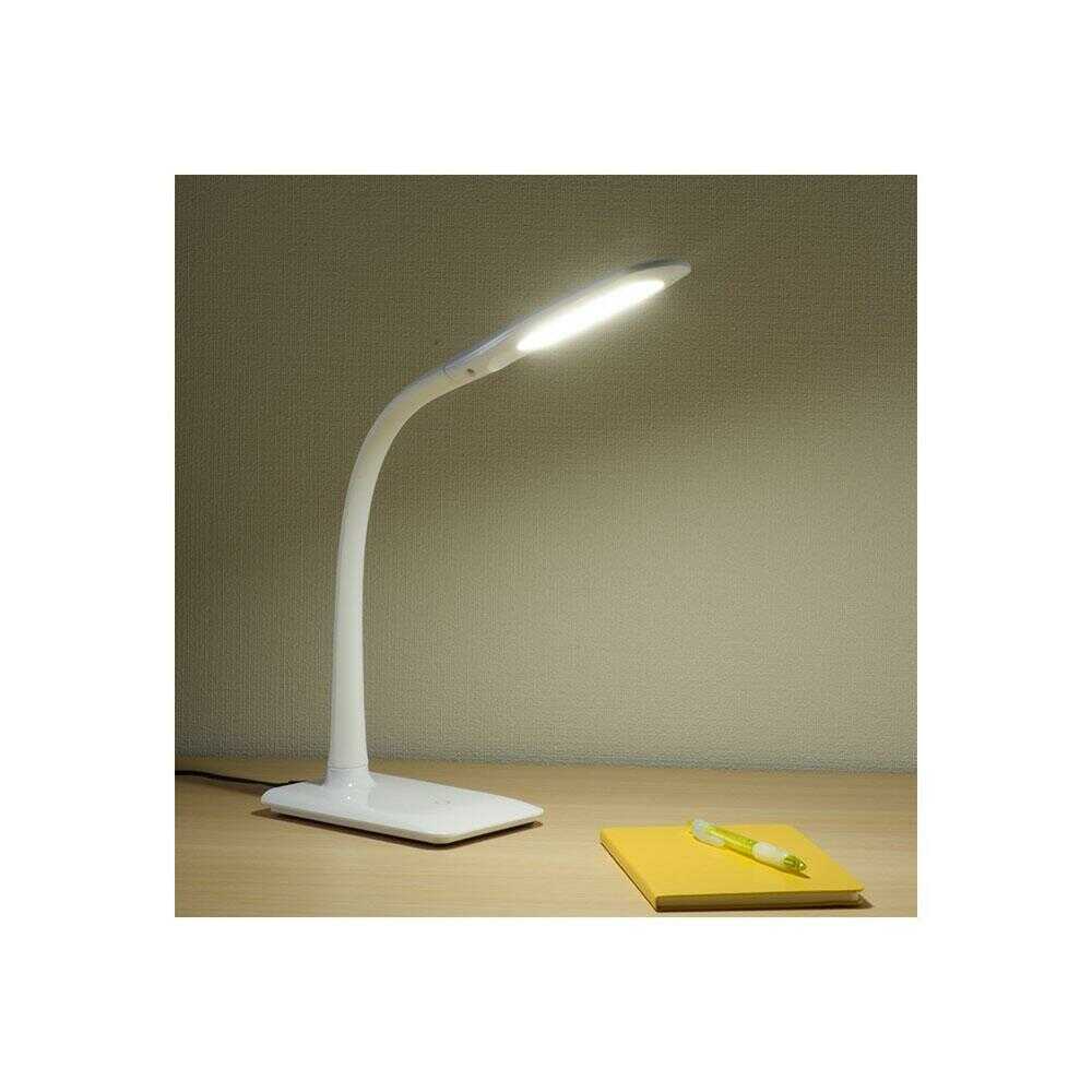 オーム電機 LEDデスクランプ 3段階調光 ホワイト ホワイト