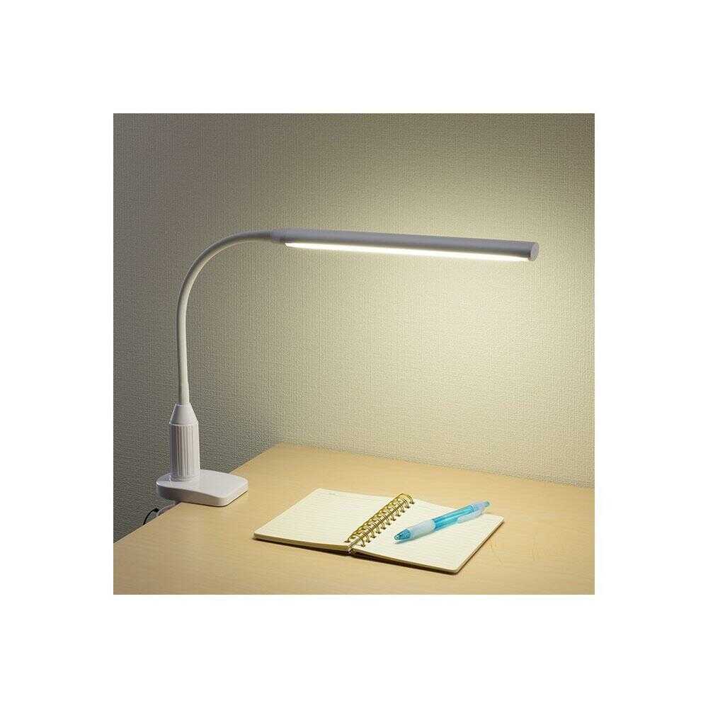 オーム電機 LEDデスクランプ クランプタイプ ホワイト ホワイト