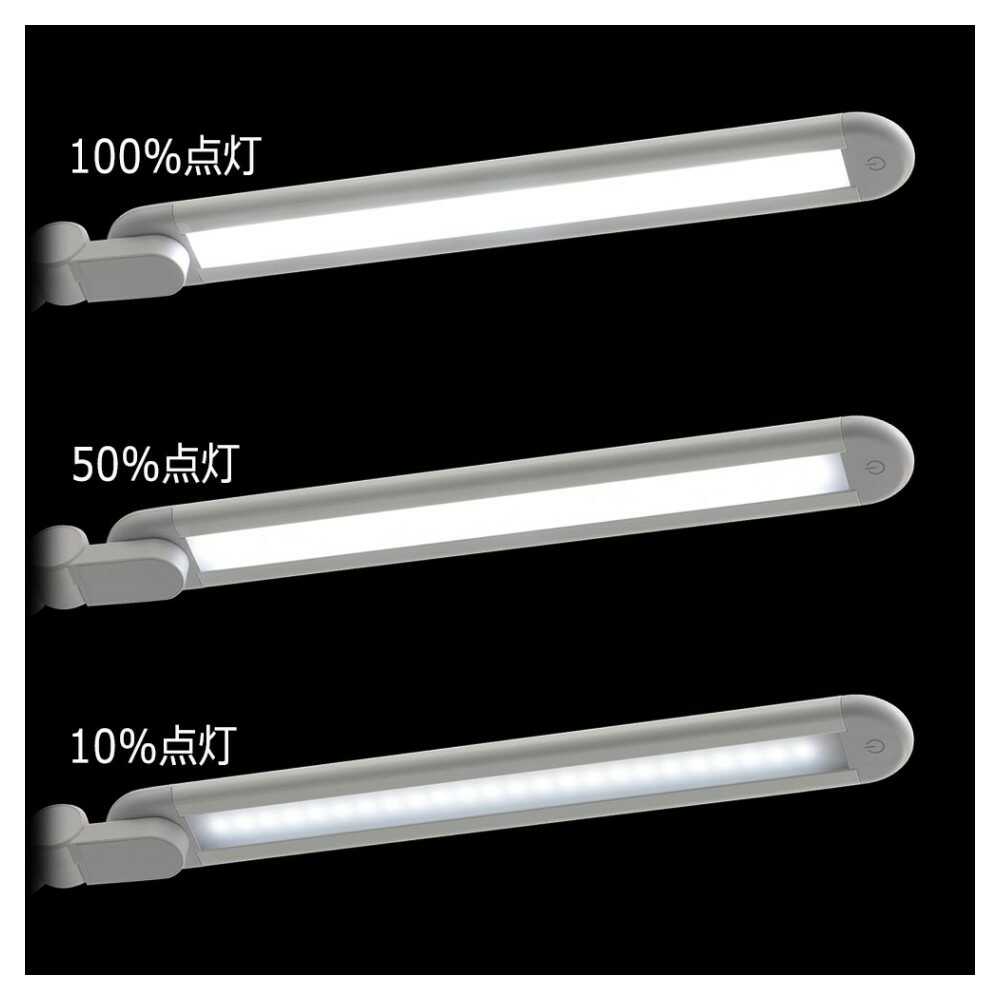 オーム電機 LEDデスクライト クランプ ホワイト