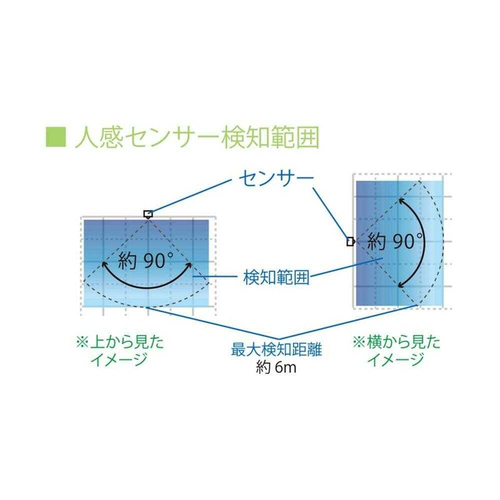 オーム電機 LEDセンサーライト 明暗人感 屋内用 電池式 ホワイト