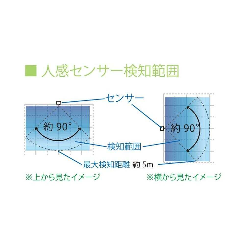 オーム電機 LEDセンサーライト 明暗人感 屋内/屋外兼用 ホワイト