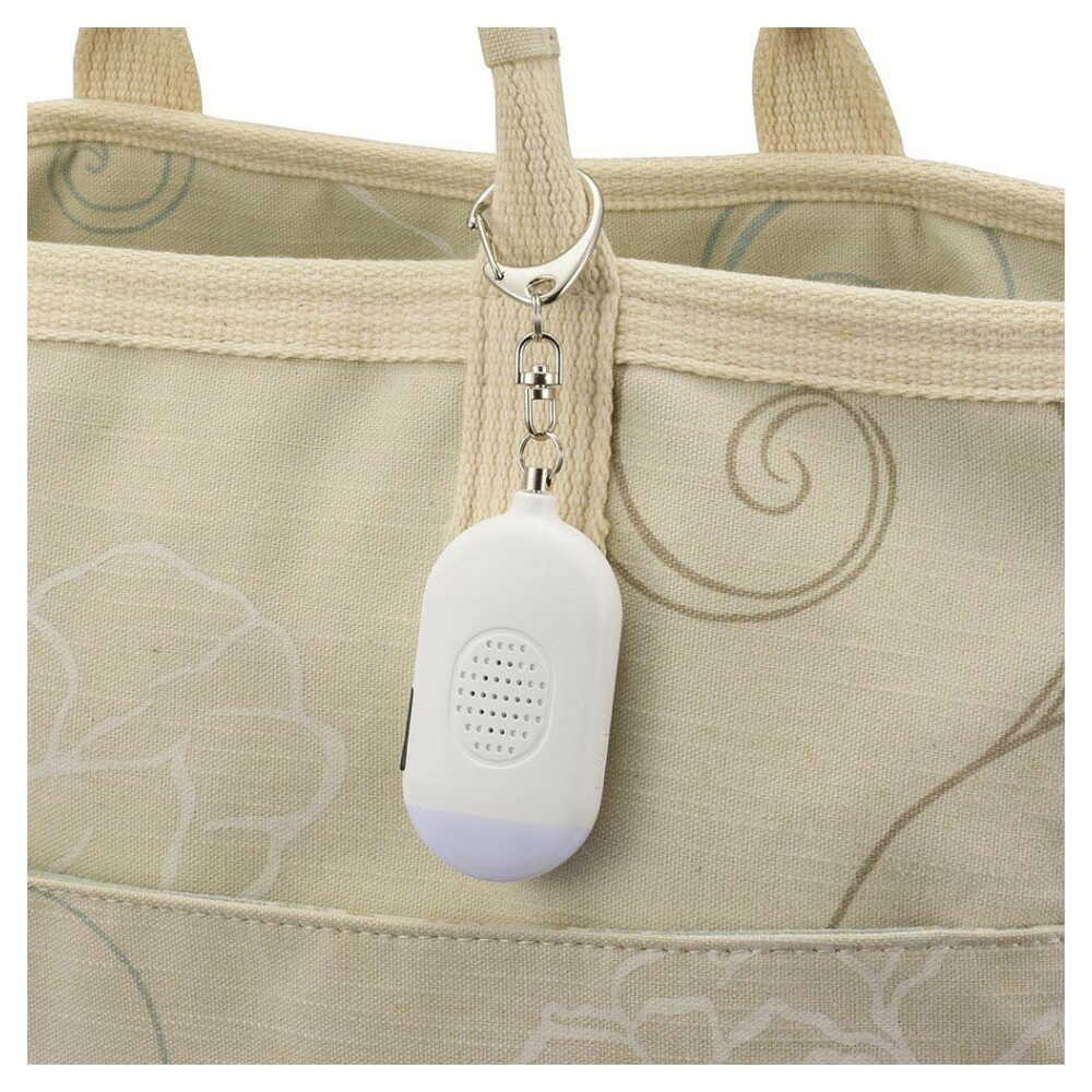 オーム電機 LEDミニライト 防犯アラーム付き 充電式 ホワイト