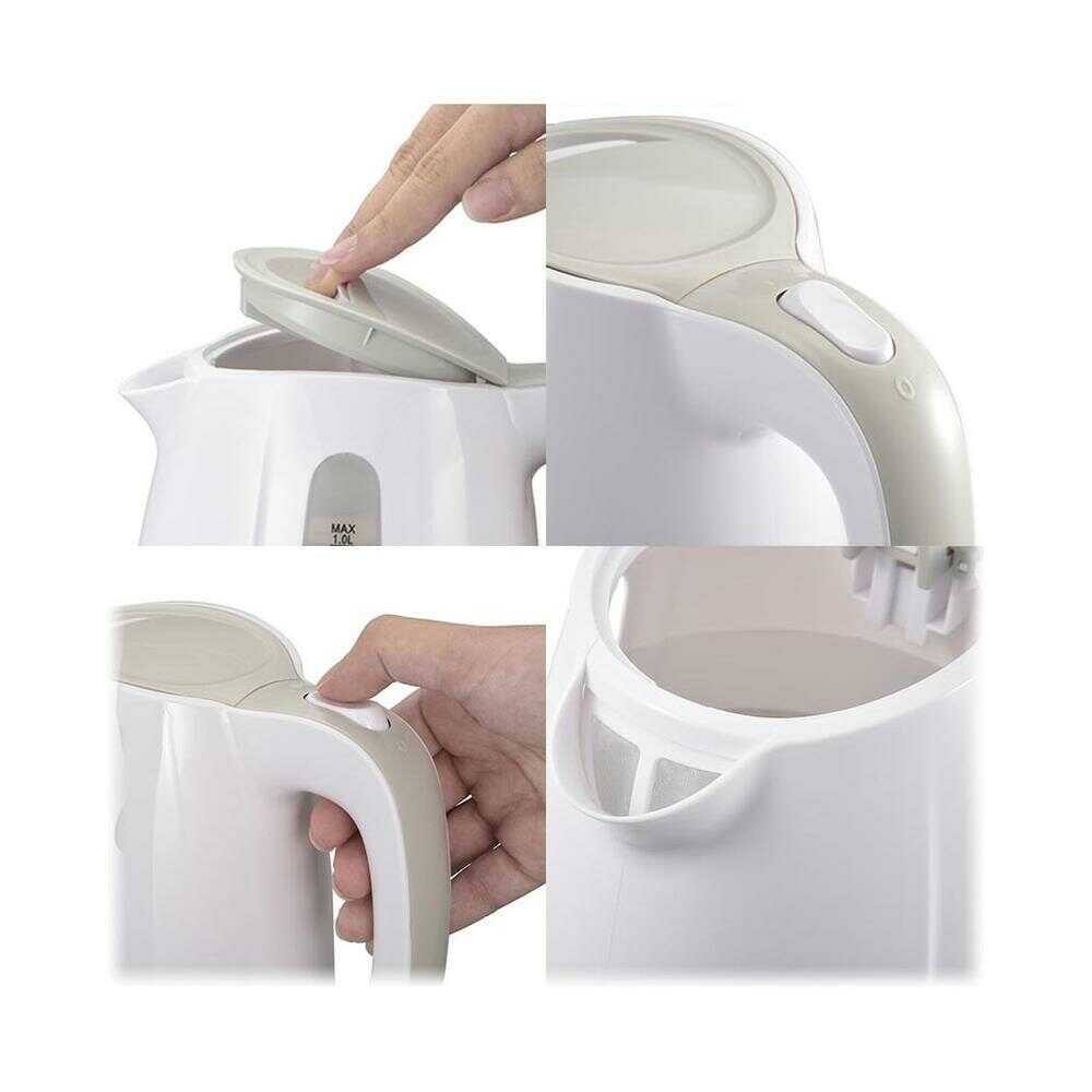 オーム電機 電気ケトル グレー グレー