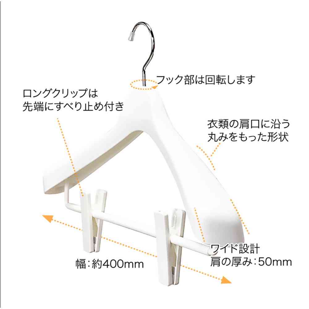 シンコハンガー モノクローゼット スーツハンガークリップ40 グレー グレー