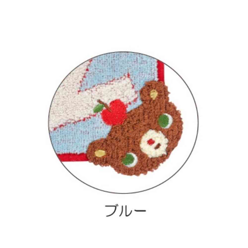 日繊商工 かずくま ワッペン フェイスタオル ブルー 1枚 ブルー