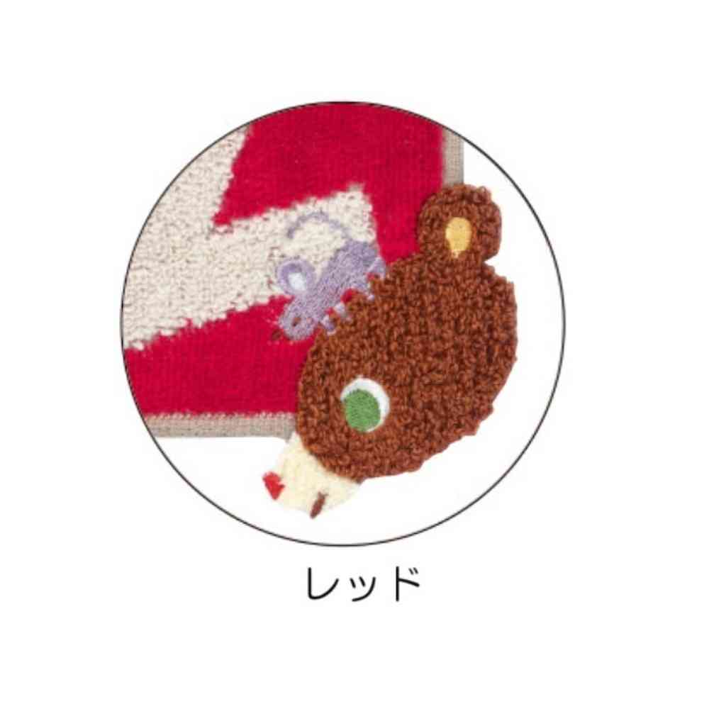 日繊商工 かずくま ワッペン フェイスタオル レッド 1枚 レッド