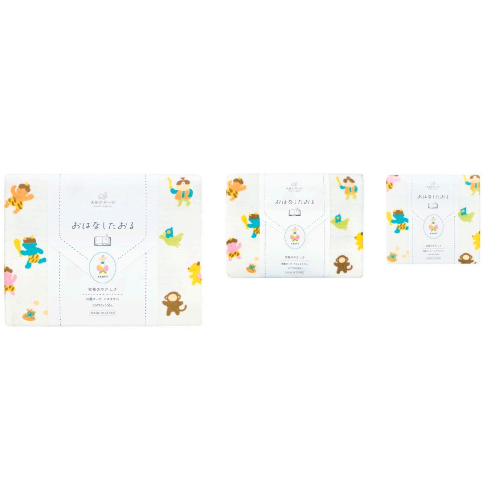 日繊商工 天使のガーゼ おはなしたおる ももたろう フェイスタオル 1枚