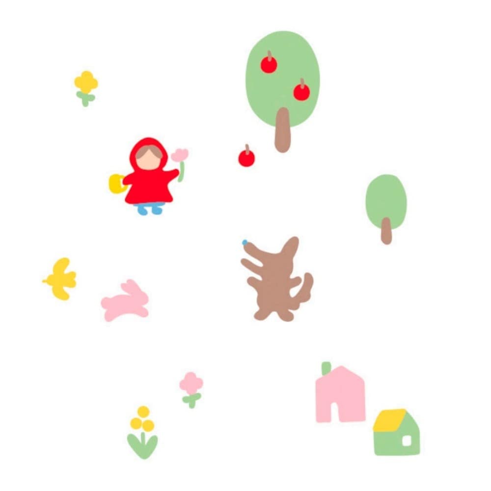 日繊商工 天使のガーゼ おはなしたおる パッケージ入り 赤ずきんちゃん タオルチーフ 1枚