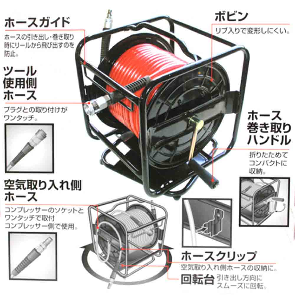 エアホースリール 回転30m EAR-030 メーカー直送 ▼返品・キャンセル不可【他商品との同時購入不可】