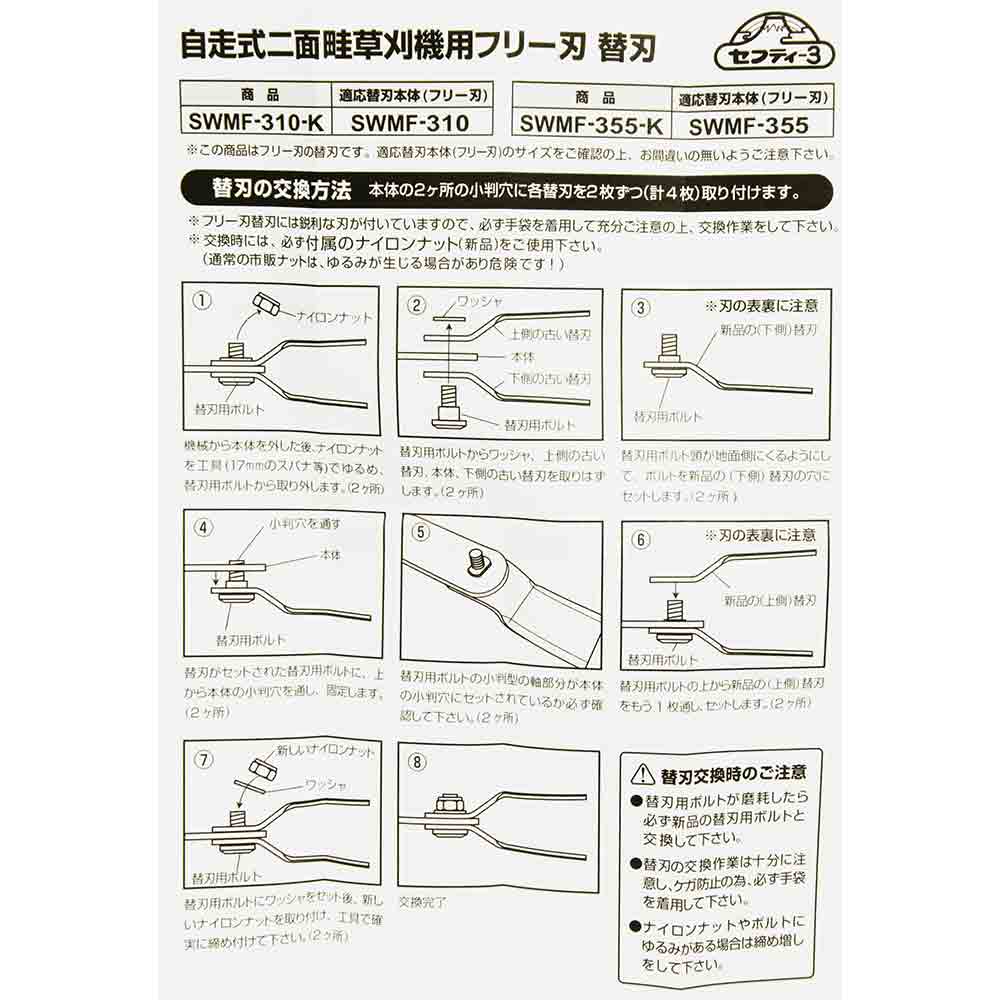 SWMFー355用替刃 SWMF-355-K メーカー直送 ▼返品・キャンセル不可【他商品との同時購入不可】