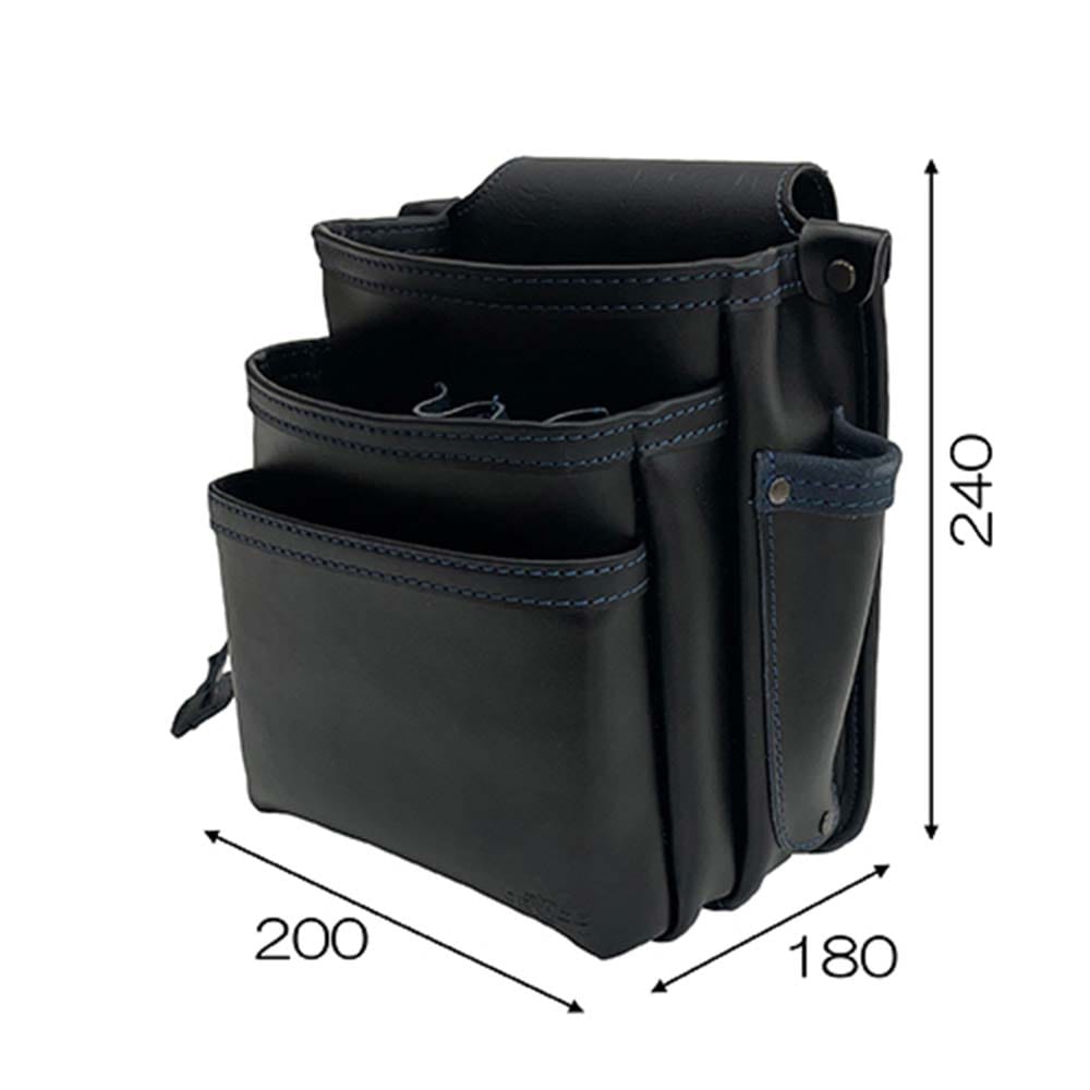 本革腰袋3段 DVC-KZ25 メーカー直送 ▼返品・キャンセル不可【他商品との同時購入不可】