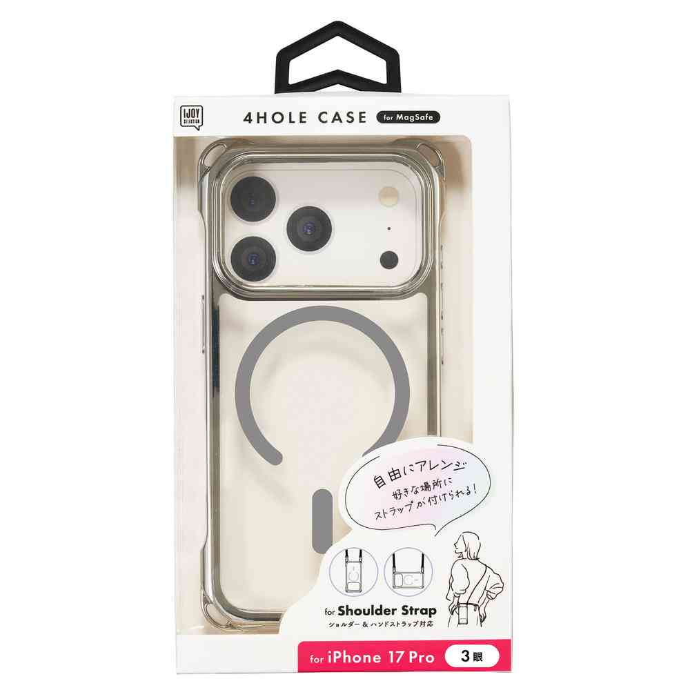 サンクレスト 4ホールケース MagSafe対応 メタリックシルバー for iPhone17Pro
