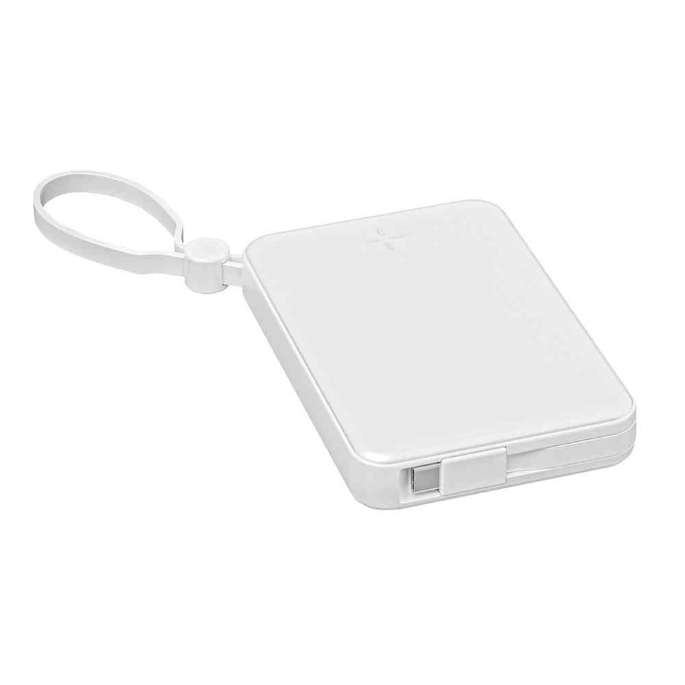 HIDISC PD20W対応 ケーブル一体型 10000mAh モバイルバッテリー ホワイト