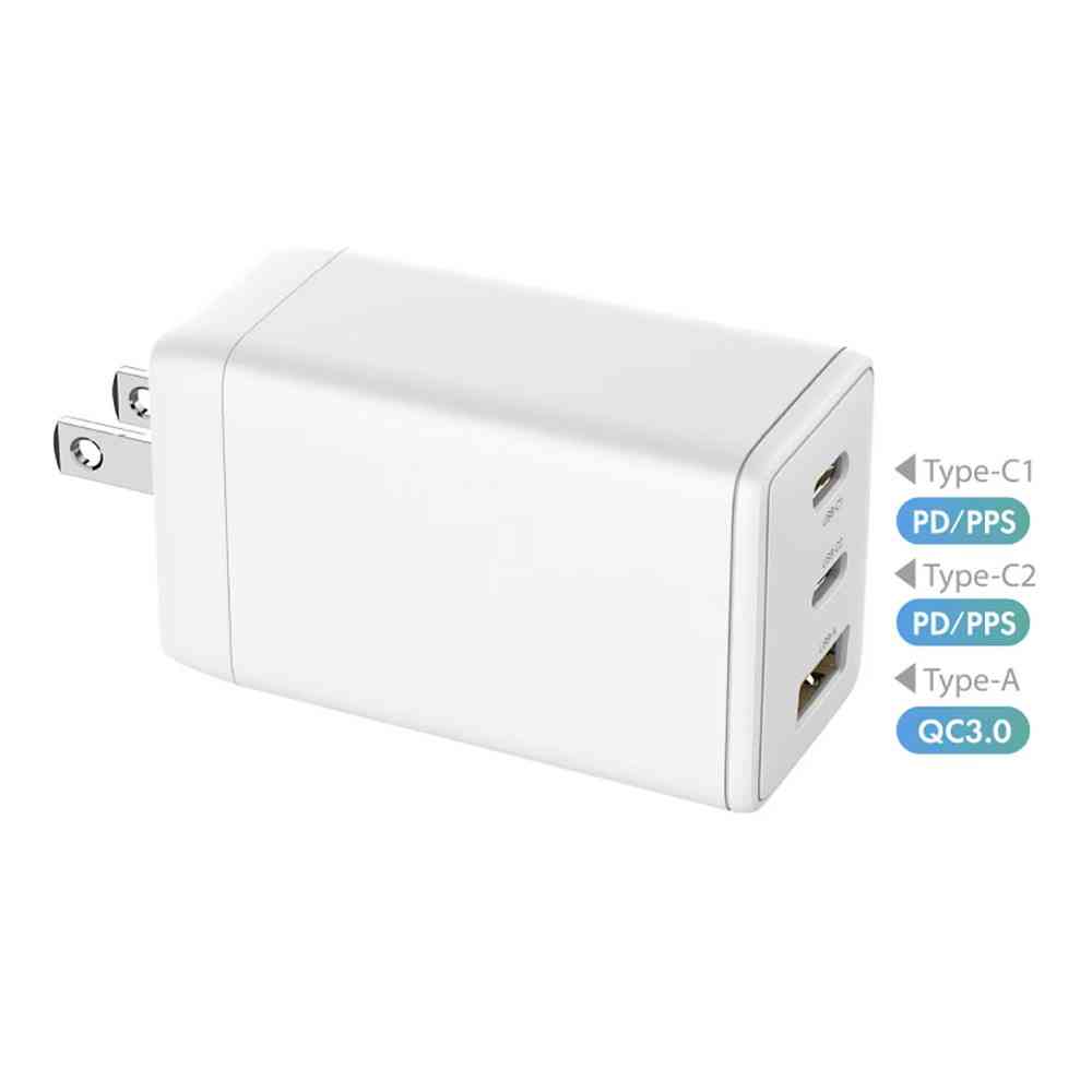 HIDISC 充電器 PD65W対応 Type-C1×2+Type-A×1ポート ホワイト