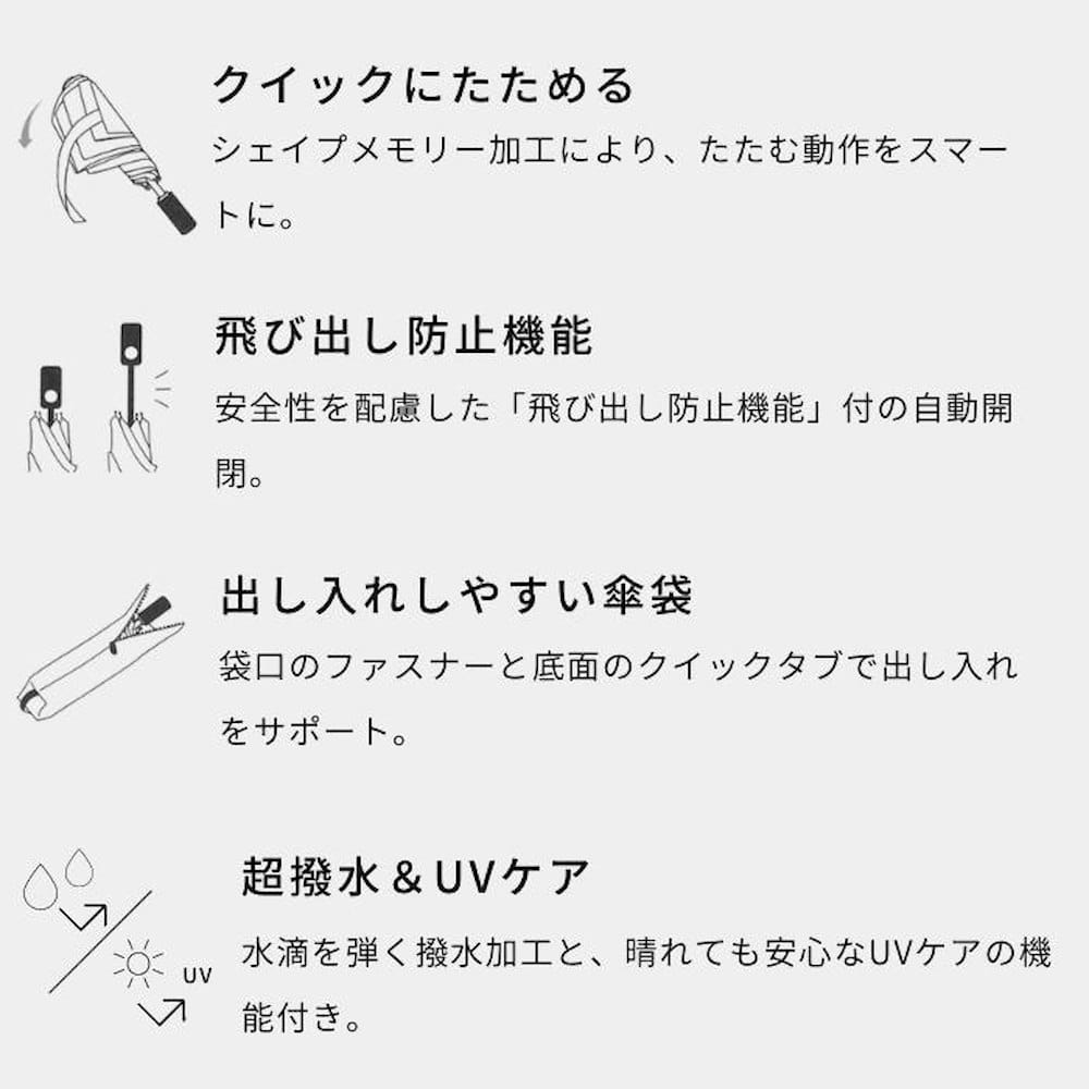 クイックシャット自動開閉 折りたたみ傘 55cm ブラック メーカー直送 ▼返品・キャンセル不可【他商品との同時購入不可】