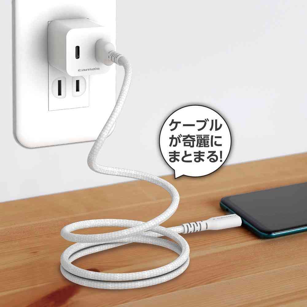 tama’s USB-AtoC マグネットケーブル 1.0m TH320C10W 1個 ホワイト