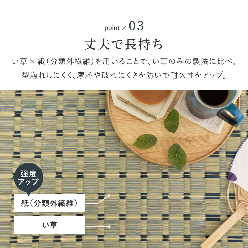 い草カーペット 清澄 江戸間6帖ブルー 【直送品】 返品・キャンセル・他商品と同時購入は不可
