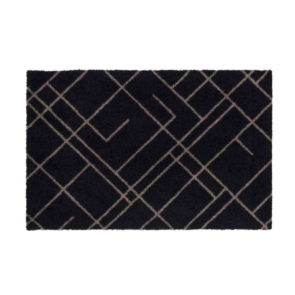 藤栄 tica copenhagen(チカ コペンハーゲン) フロアマット 40×60 LINES Black/Sand