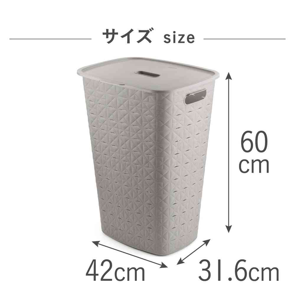 藤栄 Softex(ソフテックス) ふた付きバスケット 56L グレーベージュ CV-120 グレーベージュ