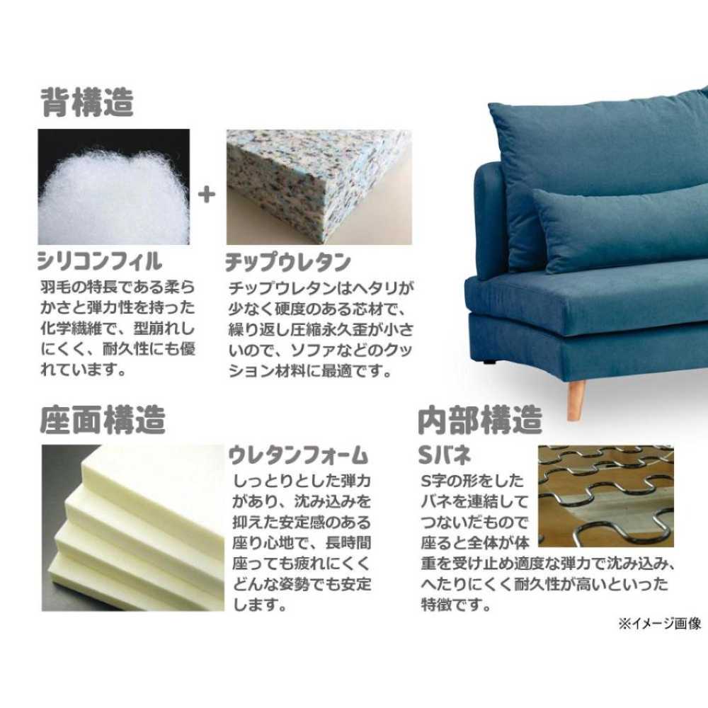 3人掛けソファ タピオカ ブルー 315799 メーカー直送 ▼返品・キャンセル不可【他商品との同時購入不可】